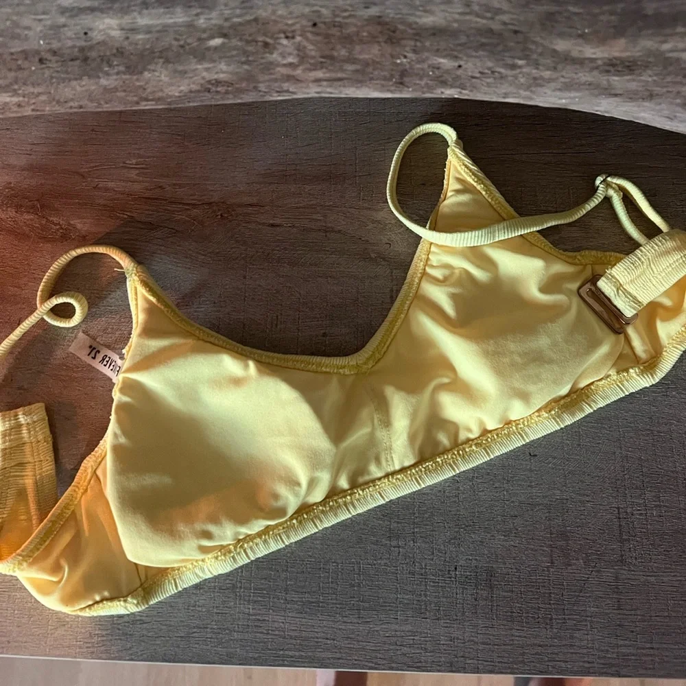 Yellow Ribbed Bikini Top - Picture 2 of 3